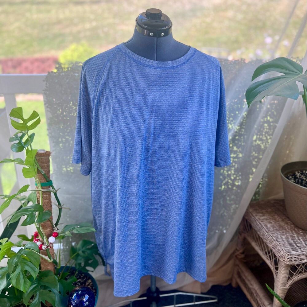 All in Motion XXL 2XL Heathered Blue Athletic Athleisure Shirt - Picture 2 of 6